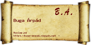 Buga Árpád névjegykártya
